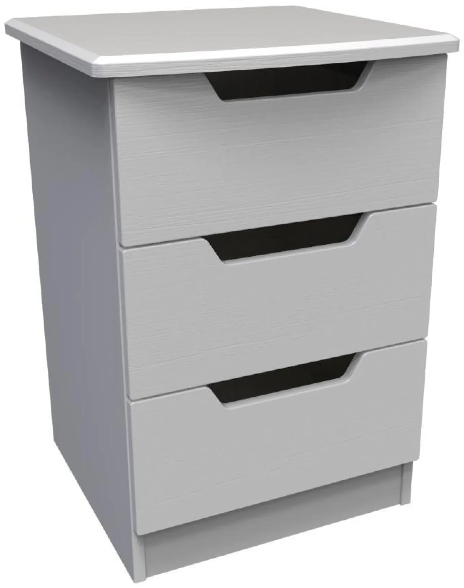 Bella 3 Drawer Bedside Cabinet - Grey Ash