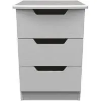 Bella 3 Drawer Bedside Cabinet - Grey Ash