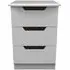 Bella 3 Drawer Bedside Cabinet - Grey Ash