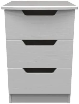 Bella 3 Drawer Bedside Cabinet - Grey Ash