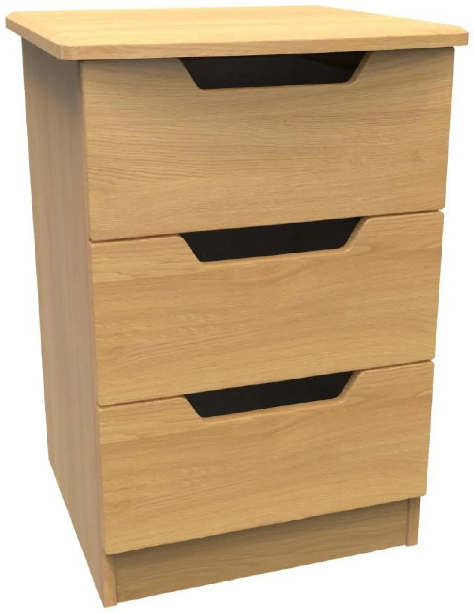 Bella 3 Drawer Bedside Cabinet - Oak