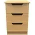 Bella 3 Drawer Bedside Cabinet - Oak