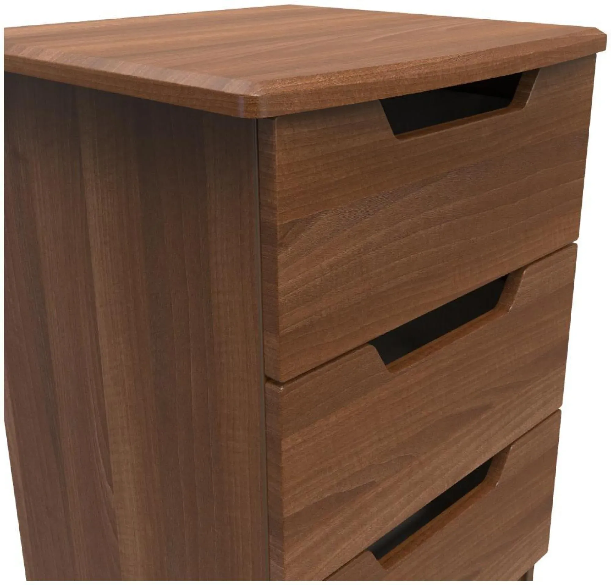 Bella 3 Drawer Bedside Cabinet - Walnut