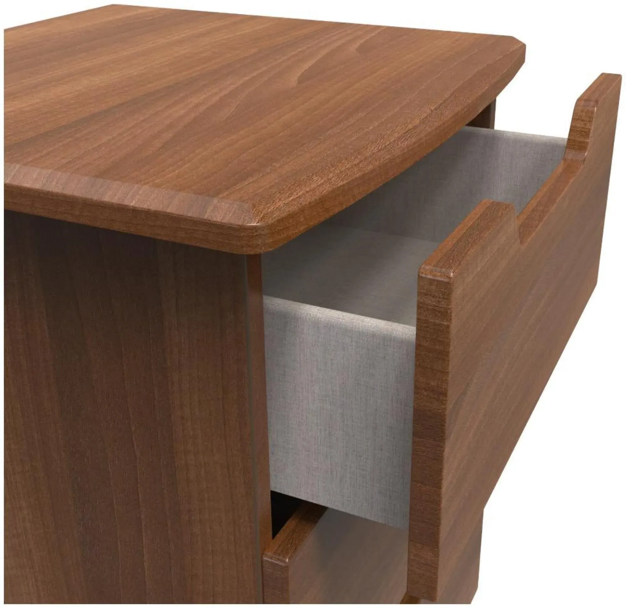 Bella 3 Drawer Bedside Cabinet - Walnut