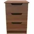 Bella 3 Drawer Bedside Cabinet - Walnut