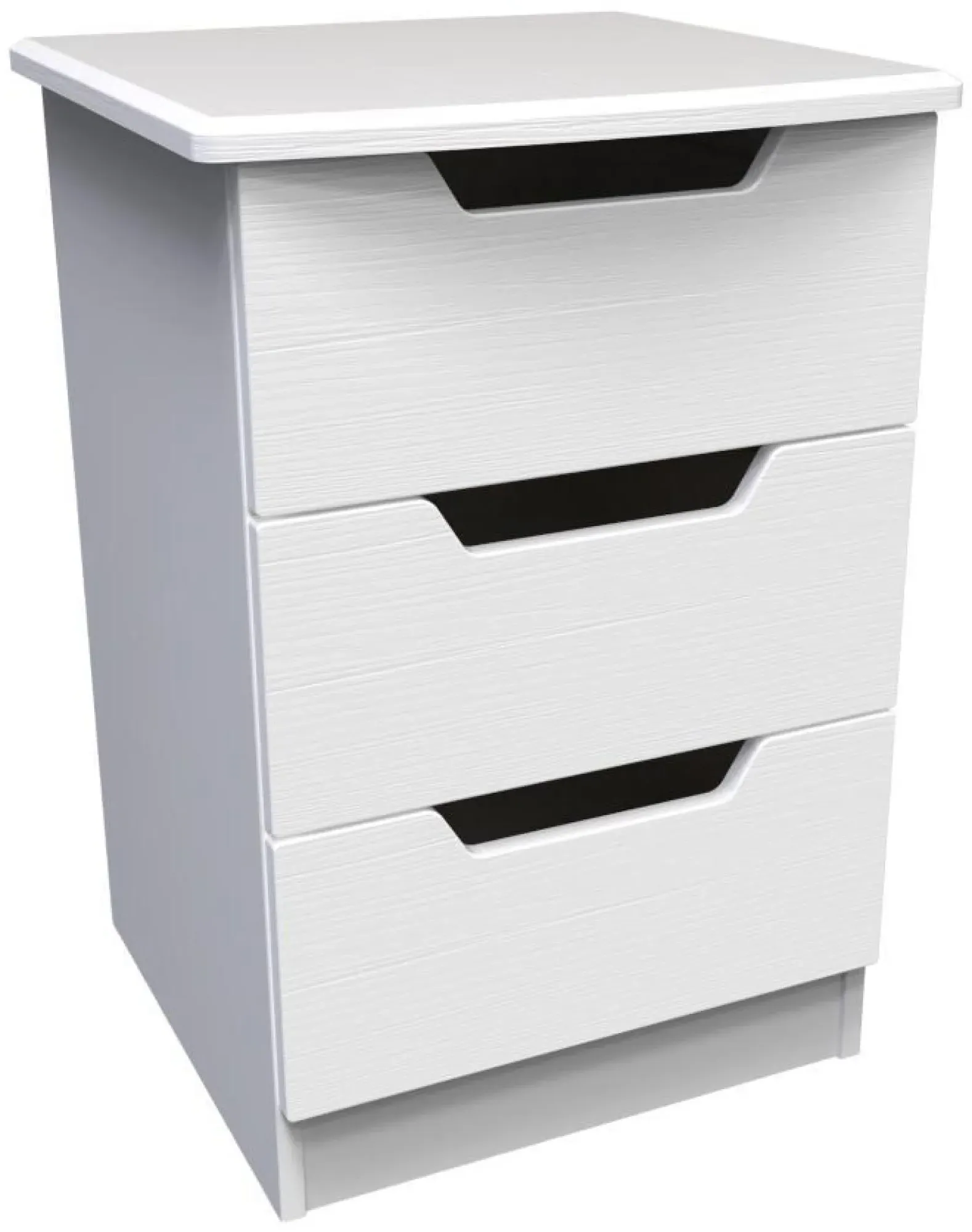 Bella 3 Drawer Bedside Cabinet - White