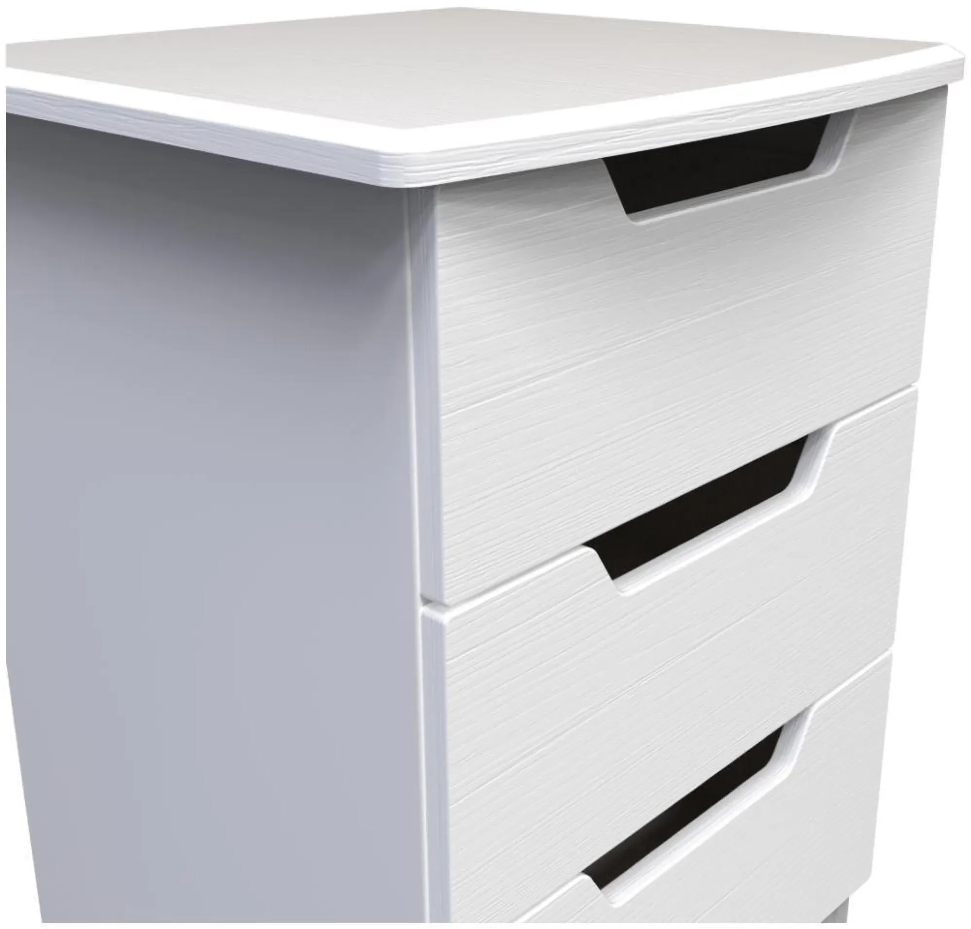 Bella 3 Drawer Bedside Cabinet - White