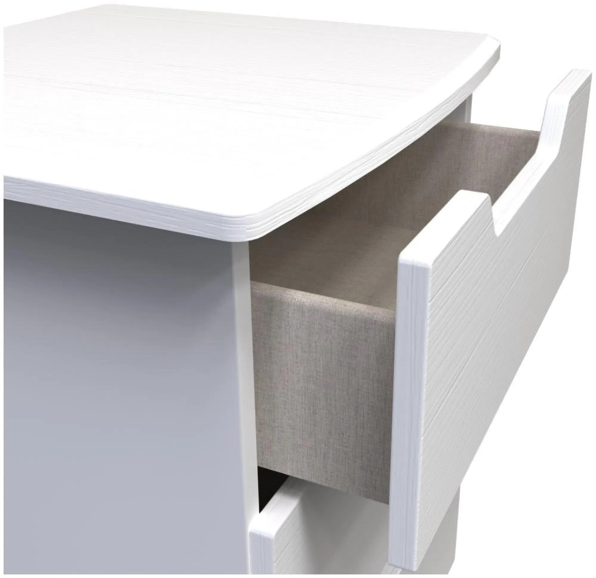 Bella 3 Drawer Bedside Cabinet - White