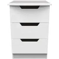 Bella 3 Drawer Bedside Cabinet - White