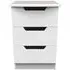 Bella 3 Drawer Bedside Cabinet - White