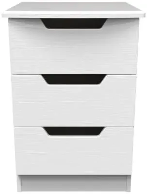 Bella 3 Drawer Bedside Cabinet - White