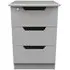 Bella 3 Drawer Bedside Cabinet with Lock - Grey Ash