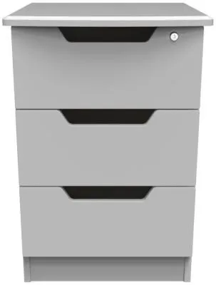 Bella 3 Drawer Bedside Cabinet with Lock - Grey image