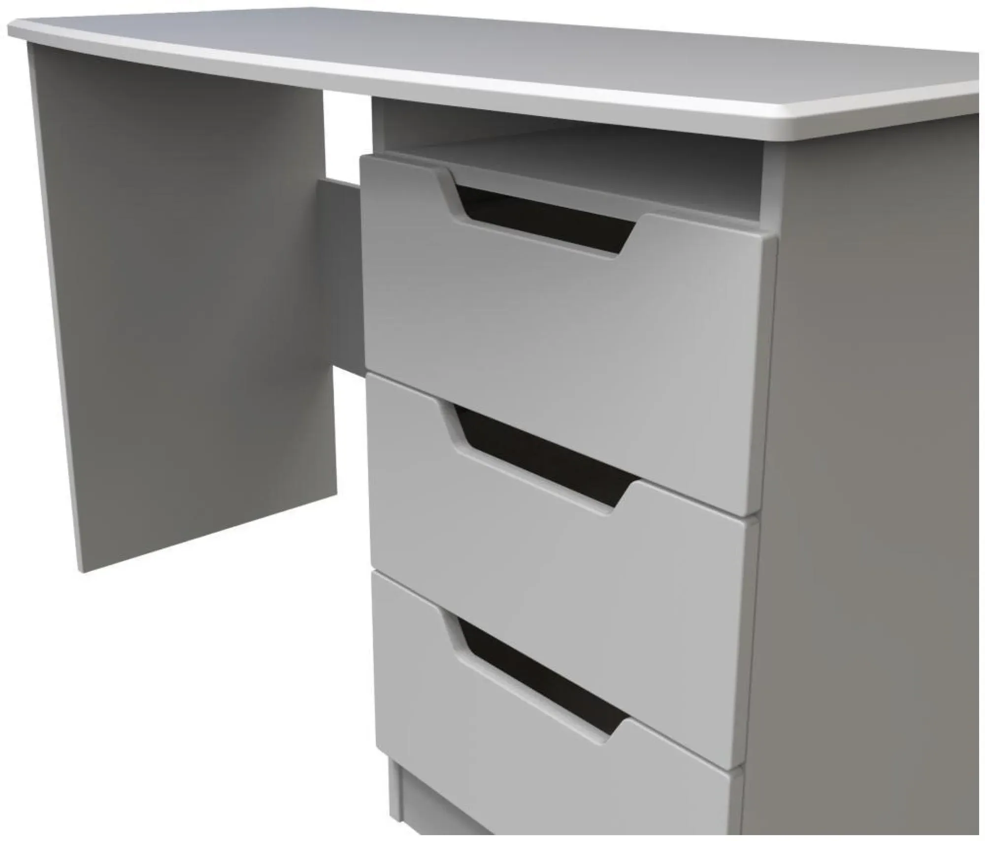 Bella 3 Drawer Desk - Grey