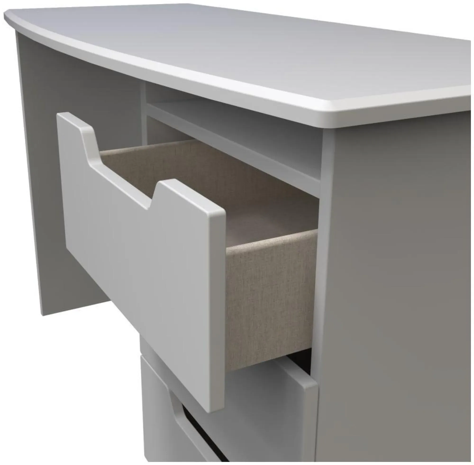 Bella 3 Drawer Desk - Grey