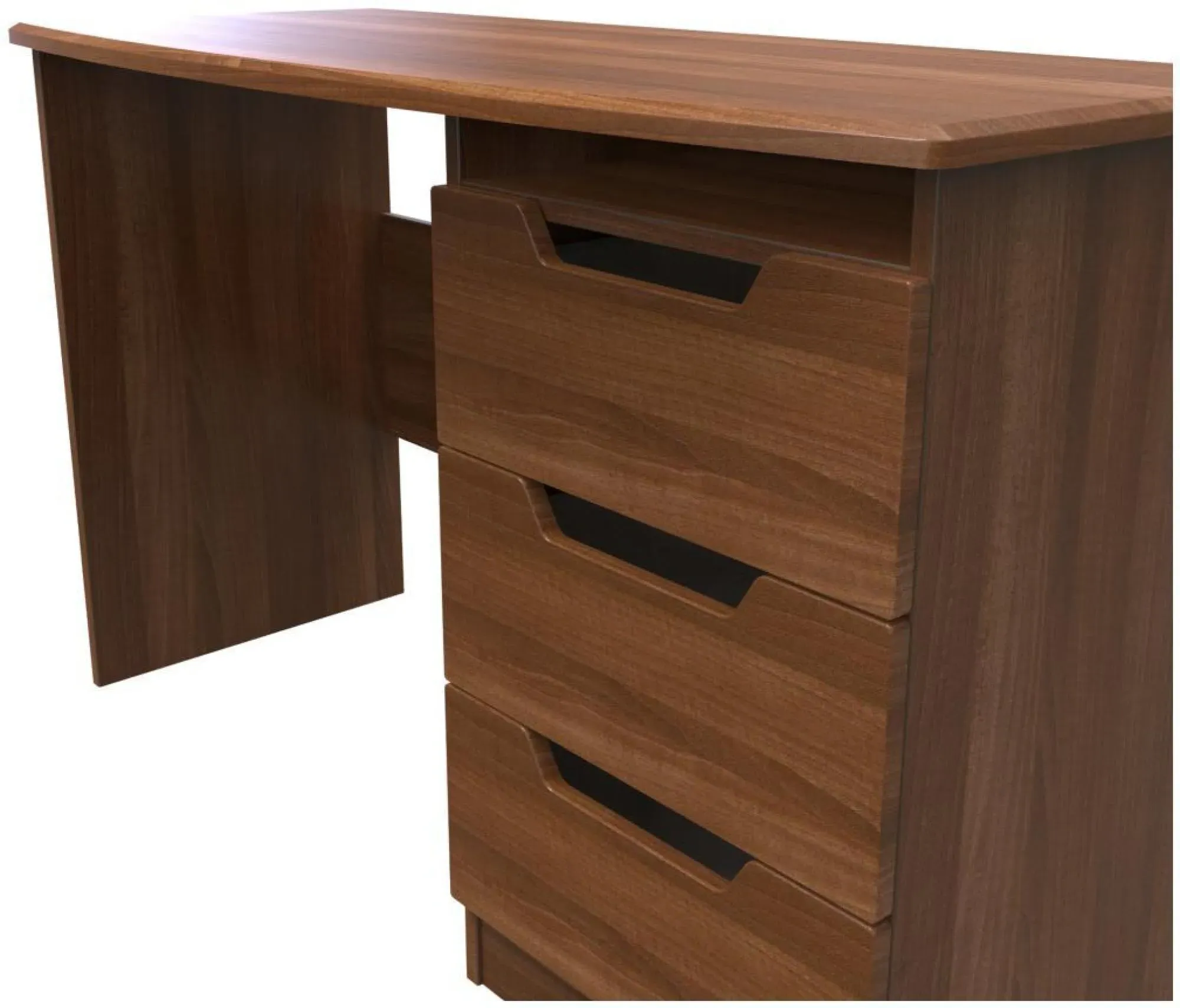 Bella 3 Drawer Desk - Walnut