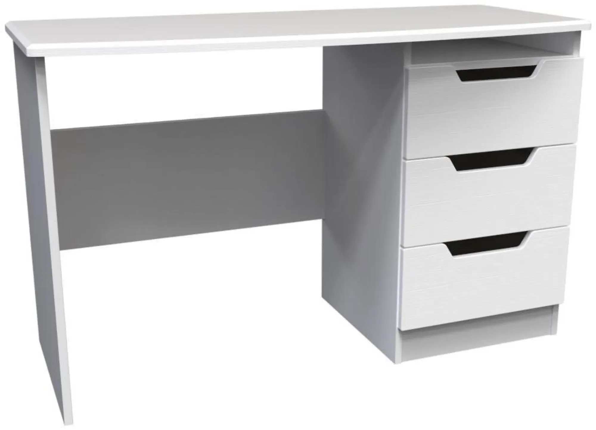 Bella 3 Drawer Desk - White Ash