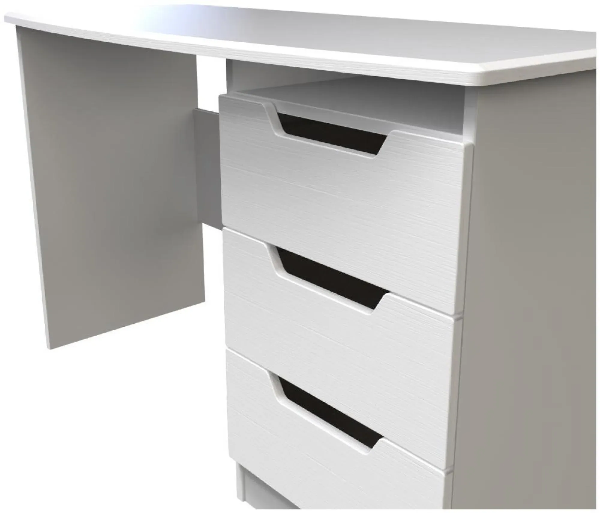 Bella 3 Drawer Desk - White Ash