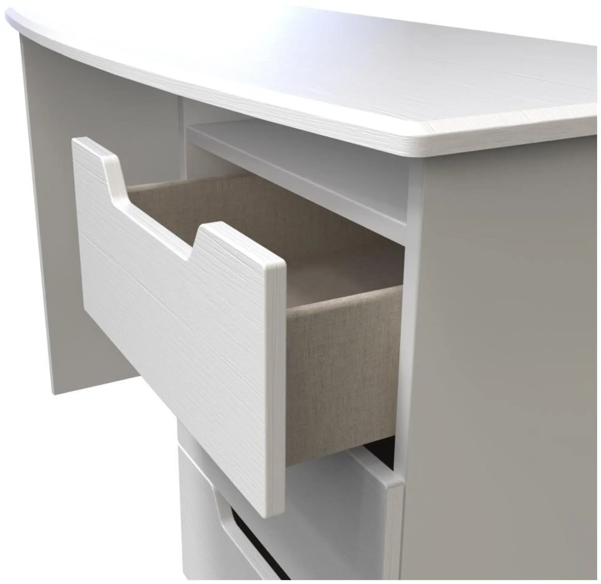 Bella 3 Drawer Desk - White Ash