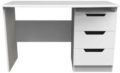 Bella 3 Drawer Desk - White Ash