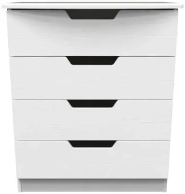 Bella 4 Drawer Chest - White
