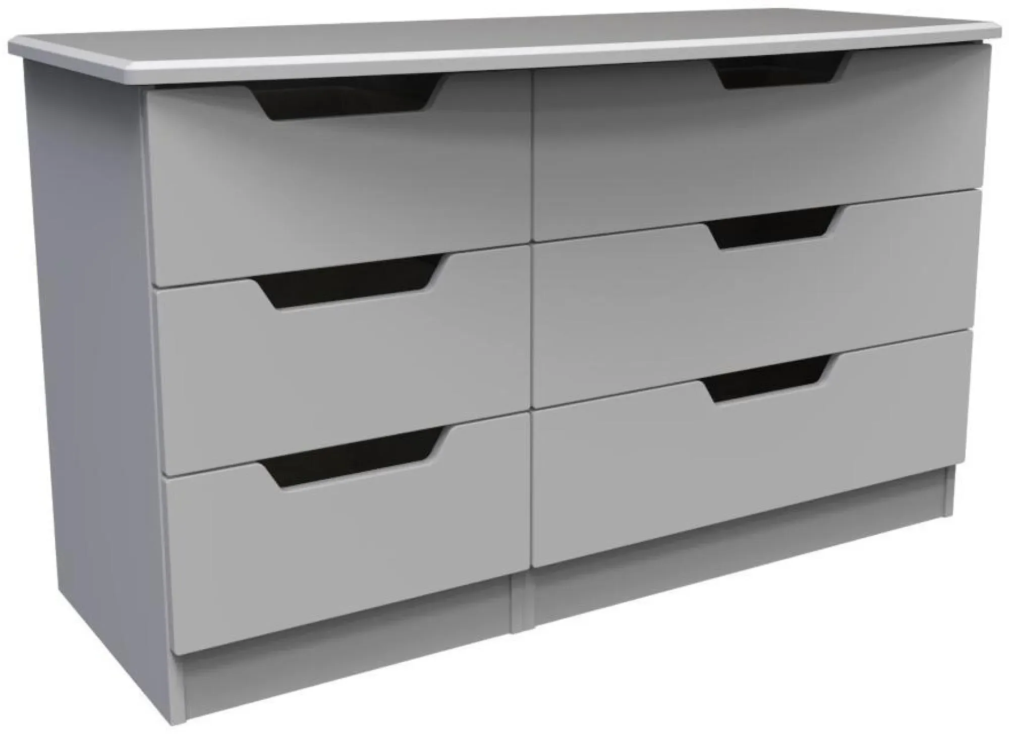 Bella 6 Drawer Midi Dresser - Grey