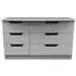 Bella 6 Drawer Midi Dresser - Grey