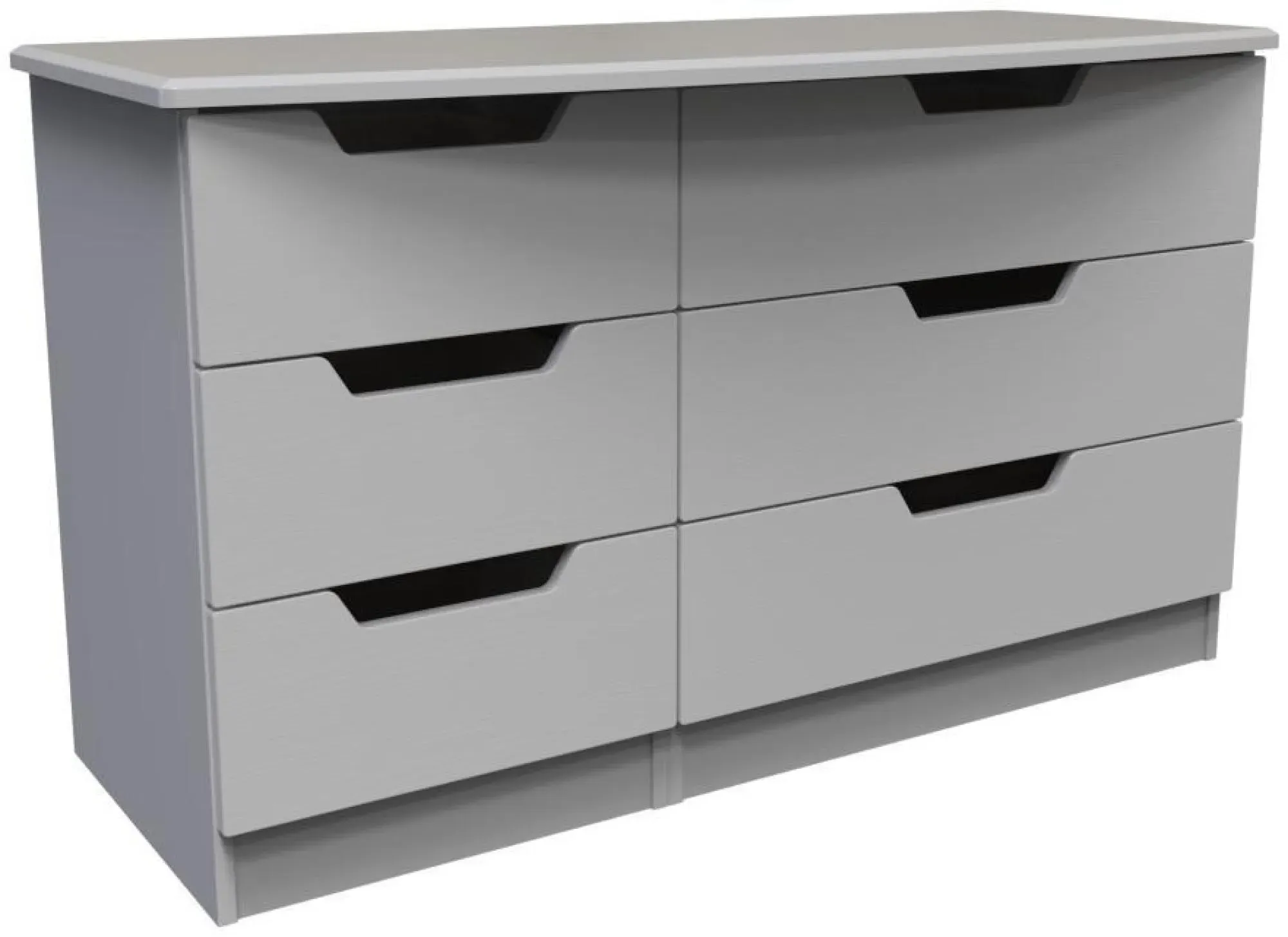 Bella 6 Drawer Midi Dresser - Grey Ash