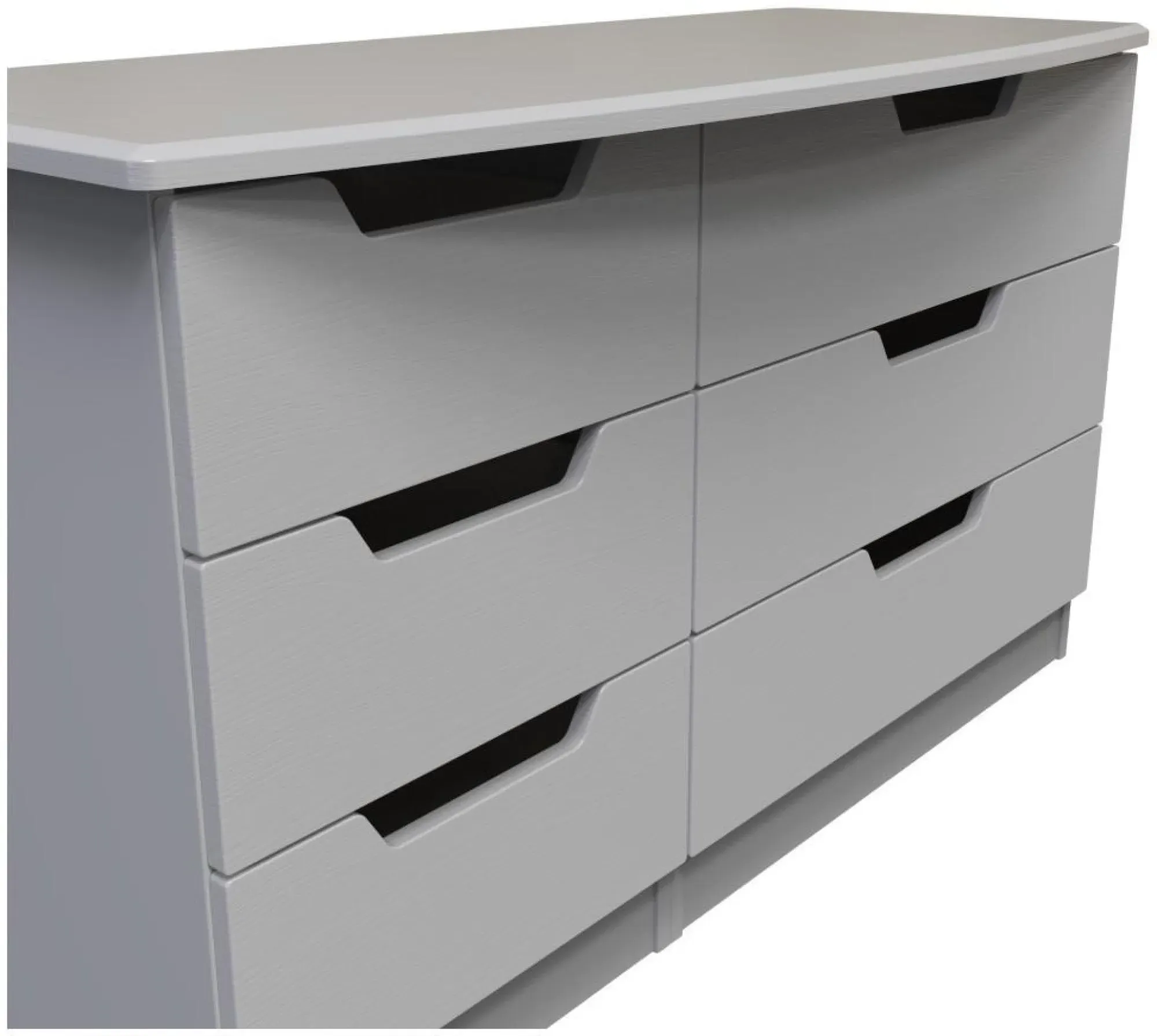 Bella 6 Drawer Midi Dresser - Grey Ash
