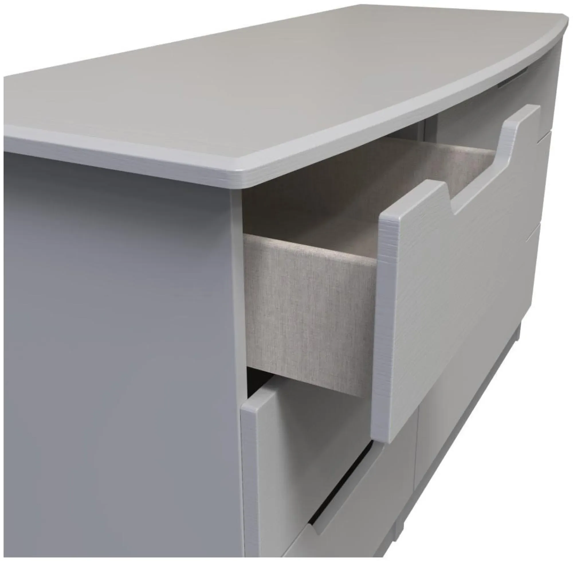 Bella 6 Drawer Midi Dresser - Grey Ash