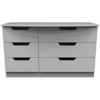 Bella 6 Drawer Midi Dresser - Grey Ash