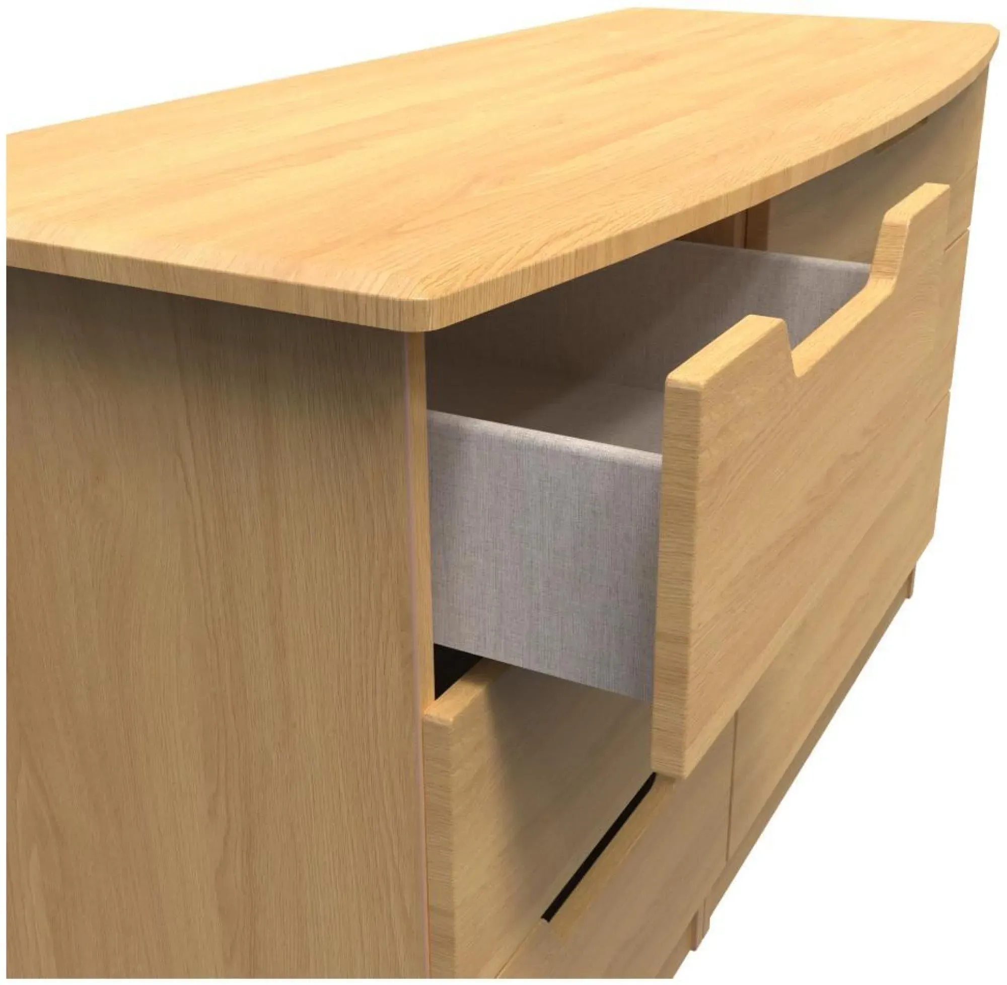 Bella 6 Drawer Midi Dresser - Oak