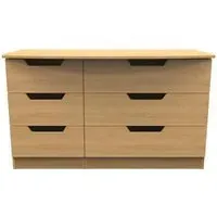 Bella 6 Drawer Midi Dresser - Oak