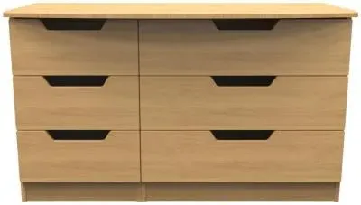Bella 6 Drawer Midi Dresser - Oak