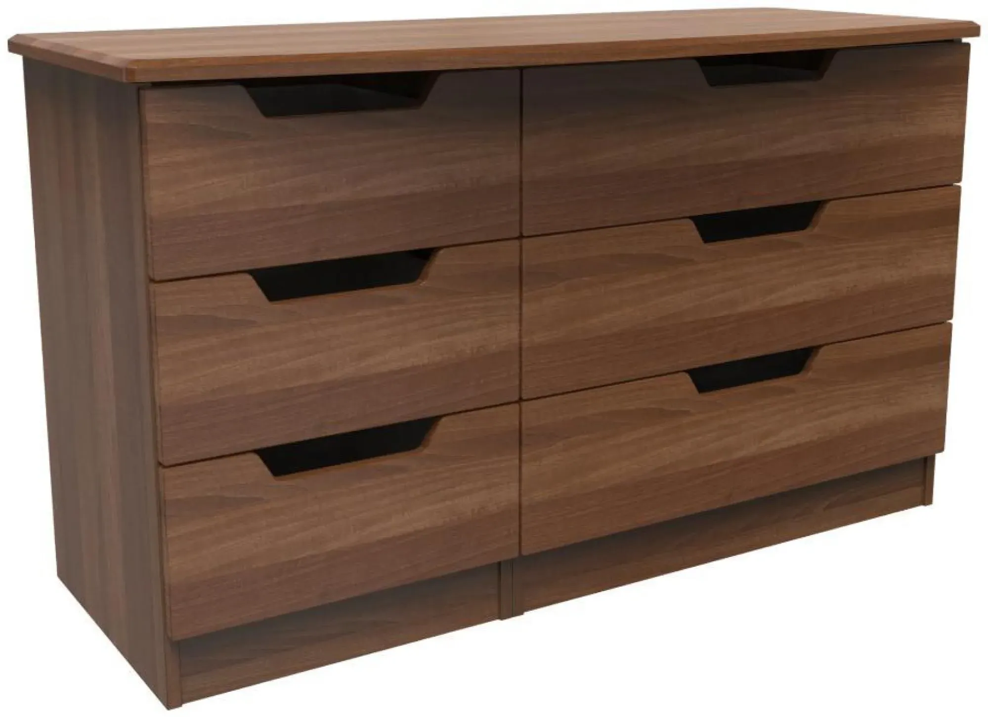 Bella 6 Drawer Midi Dresser - Walnut