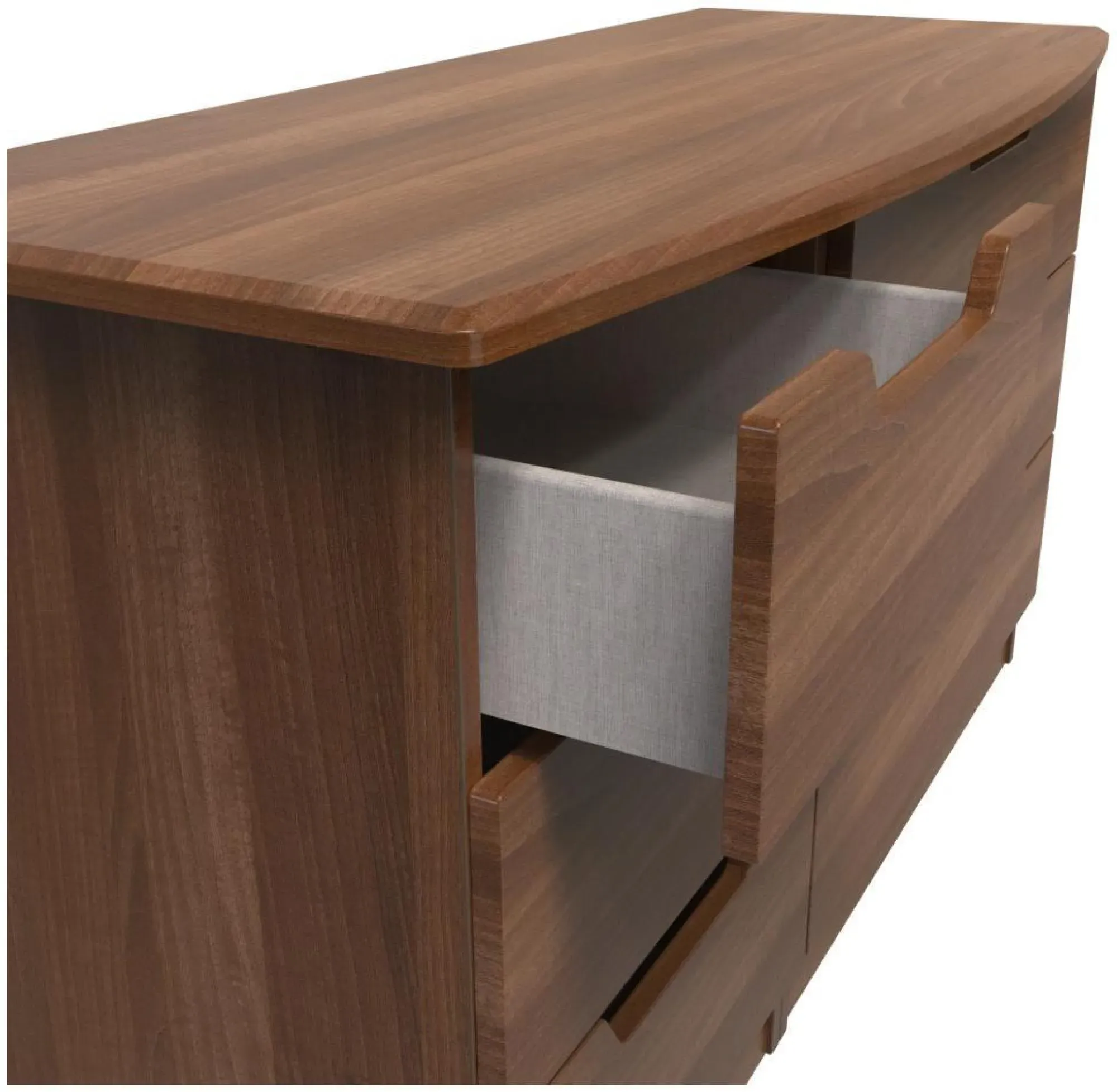 Bella 6 Drawer Midi Dresser - Walnut