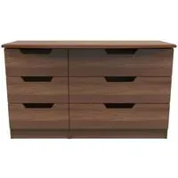 Bella 6 Drawer Midi Dresser - Walnut
