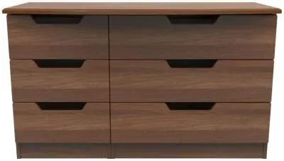 Bella 6 Drawer Midi Dresser - Walnut