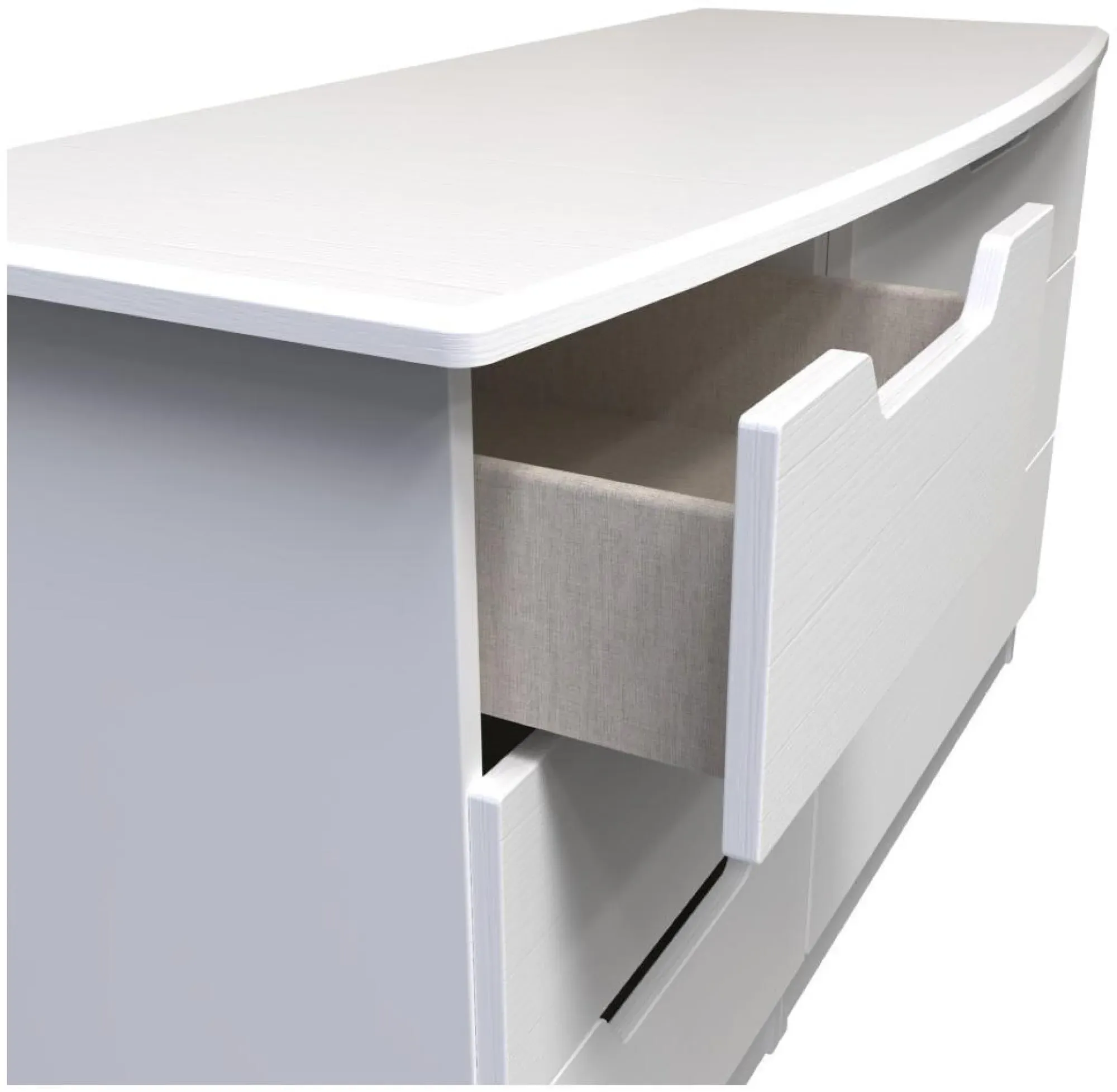 Bella 6 Drawer Midi Dresser - White