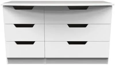 Bella 6 Drawer Midi Dresser - White