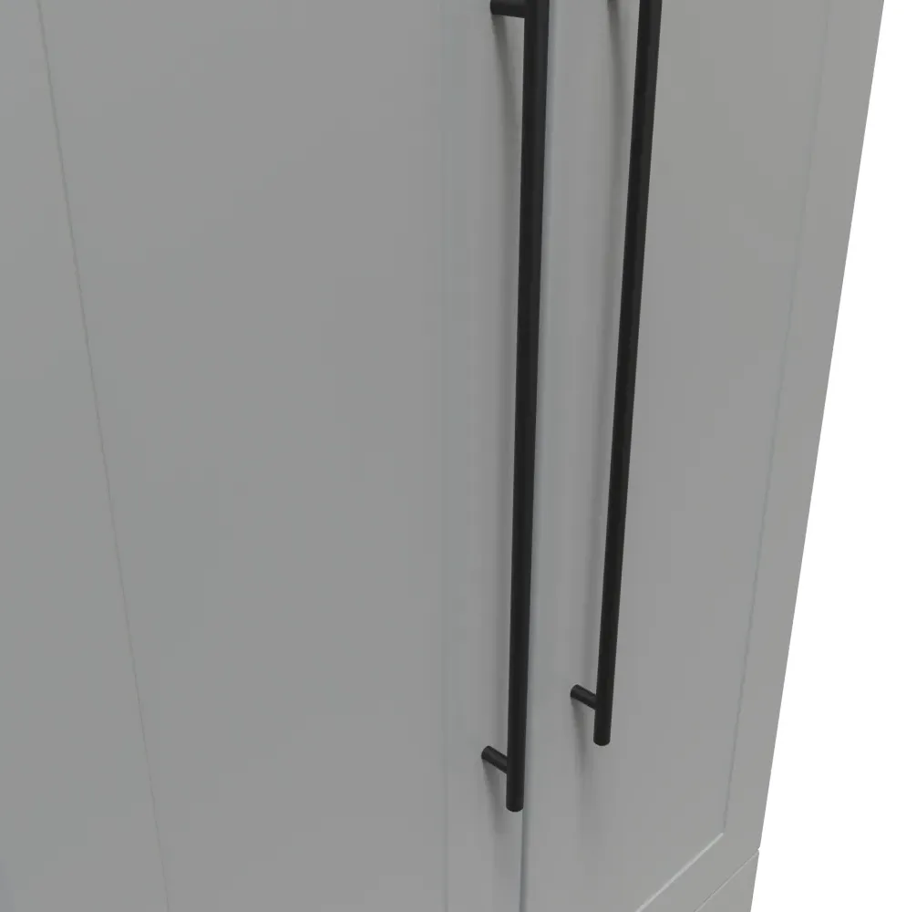 Beverley 2 Door 2 Drawer Tall Wardrobe - Grey