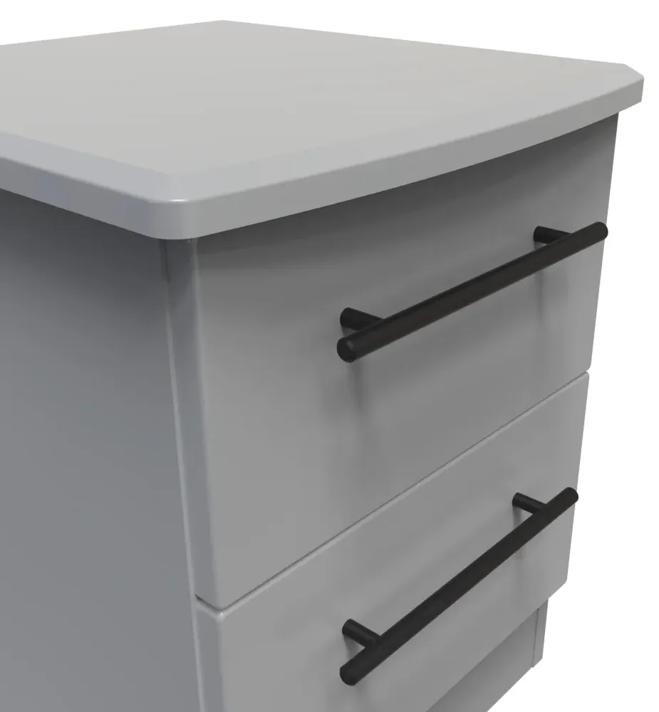Beverley 2 Drawer Bedside Cabinet - Dusk Grey