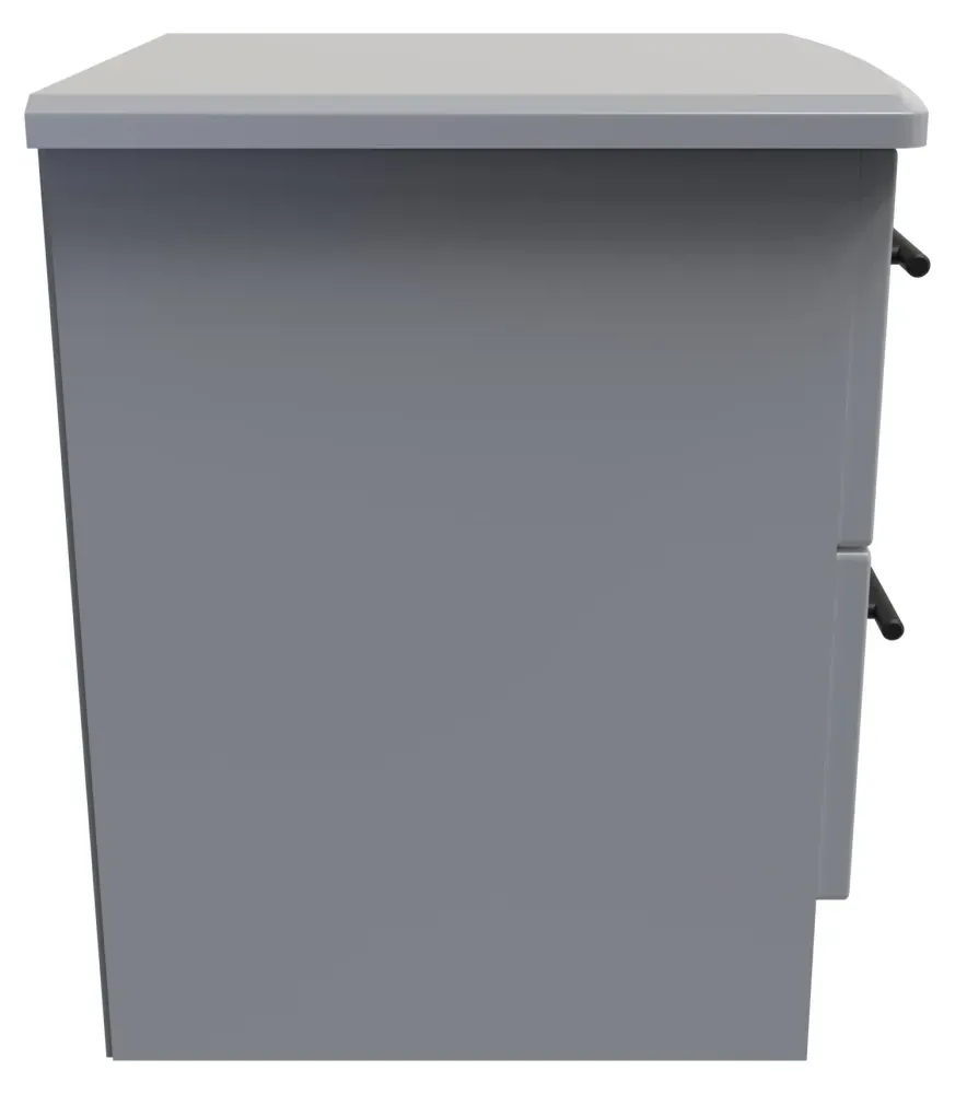 Beverley 2 Drawer Bedside Cabinet - Dusk Grey
