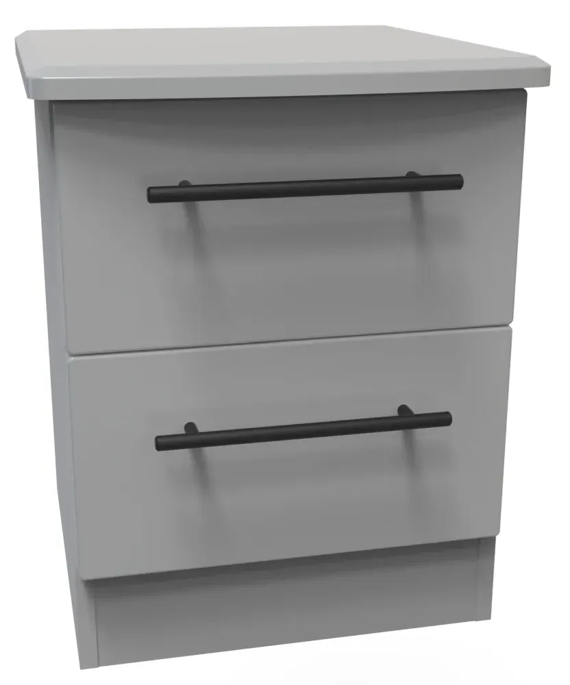 Beverley 2 Drawer Bedside Cabinet - Dusk Grey