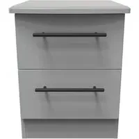 Beverley 2 Drawer Bedside Cabinet - Dusk Grey
