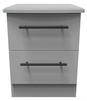 Beverley 2 Drawer Bedside Cabinet - Dusk Grey image