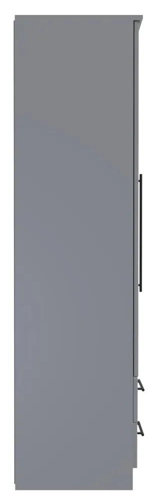 Beverley 3 Door Tall Wardrobe with Mirror - Dusk Grey