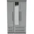 Beverley 3 Door Tall Wardrobe with Mirror - Dusk Grey