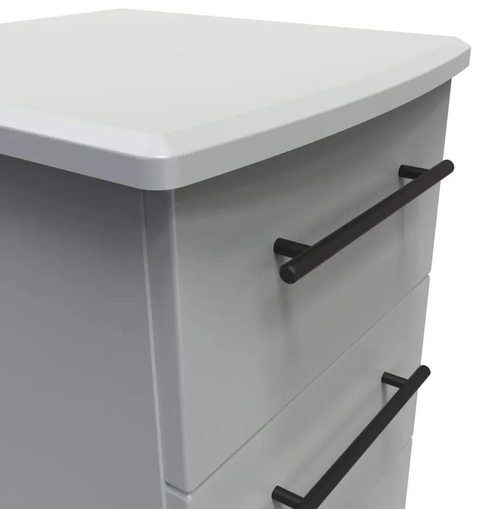 Beverley 3 Drawer Bedside Cabinet - Dusk Grey, Particle Wood