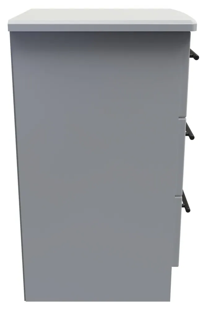 Beverley 3 Drawer Bedside Cabinet - Dusk Grey, Particle Wood